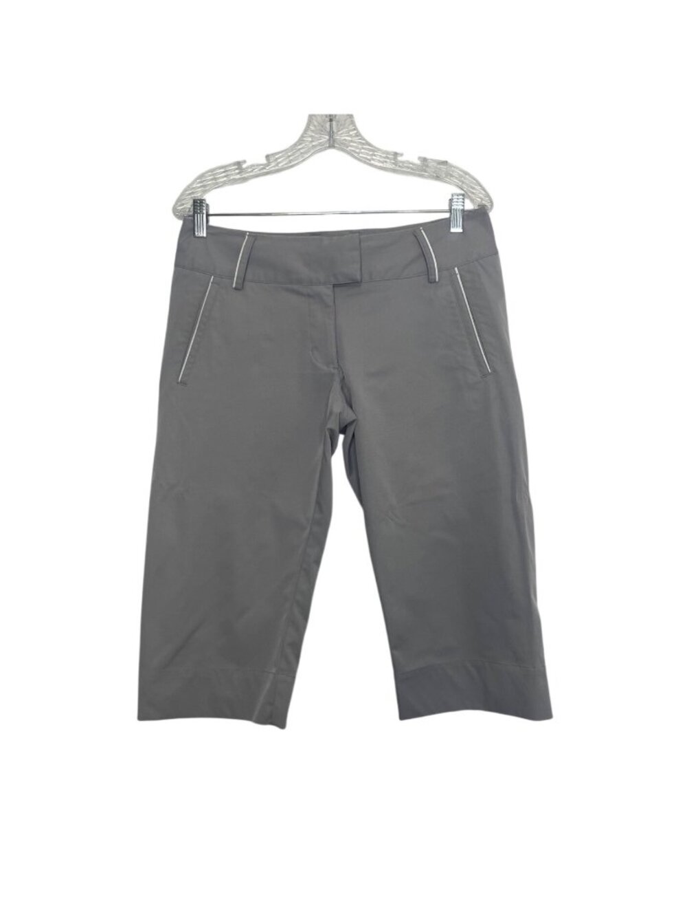 Adidas Cropped Golf Capri Pants Size 4 Gray Sports Activewear Summer